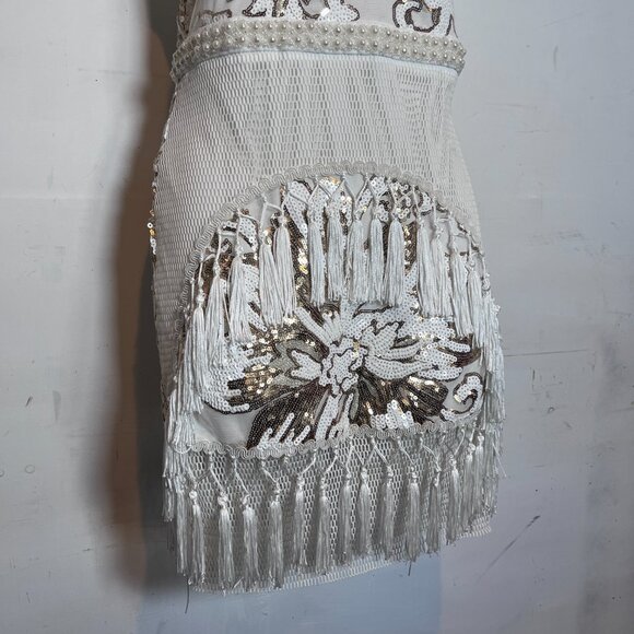 12th Tribe Like gold dust mini dress white size small - Picture 4 of 5